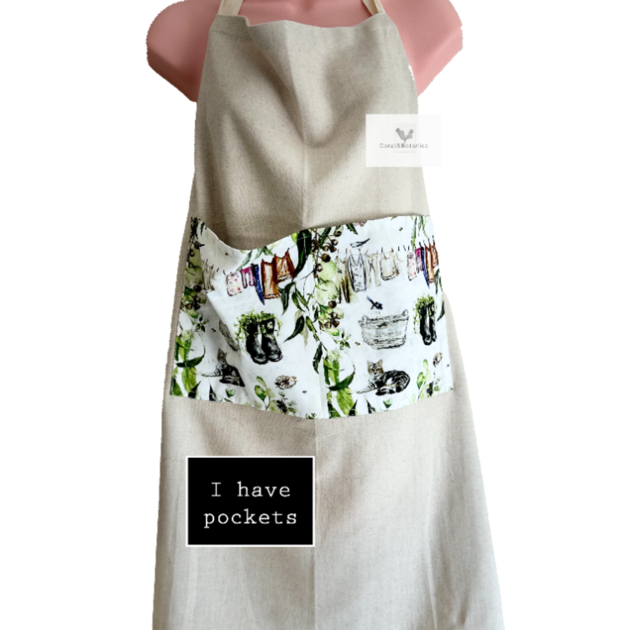 Somewhere in My Garden Apron with Pockets
