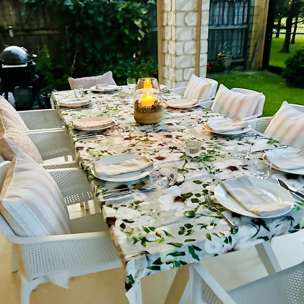Beige Magnolia Tablecloth - Rectangle