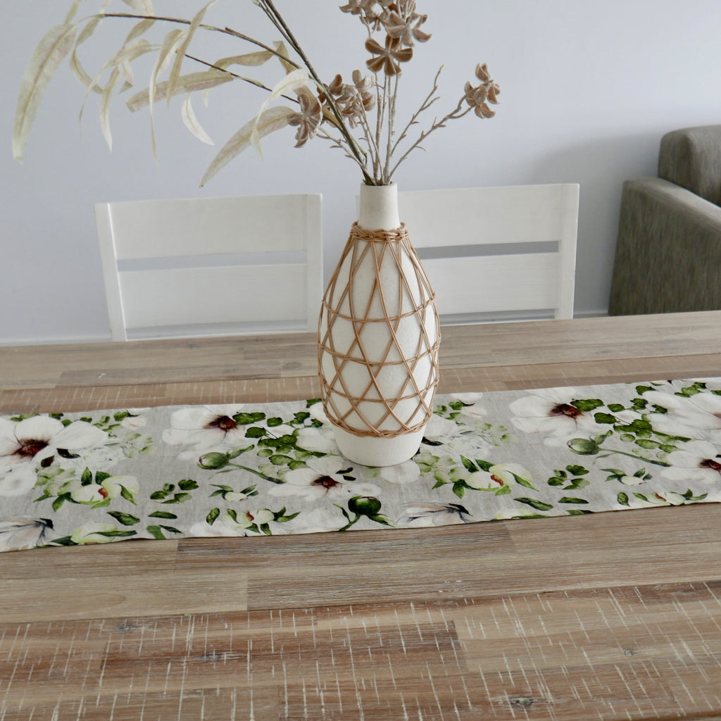 Beige Magnolia Table Runner