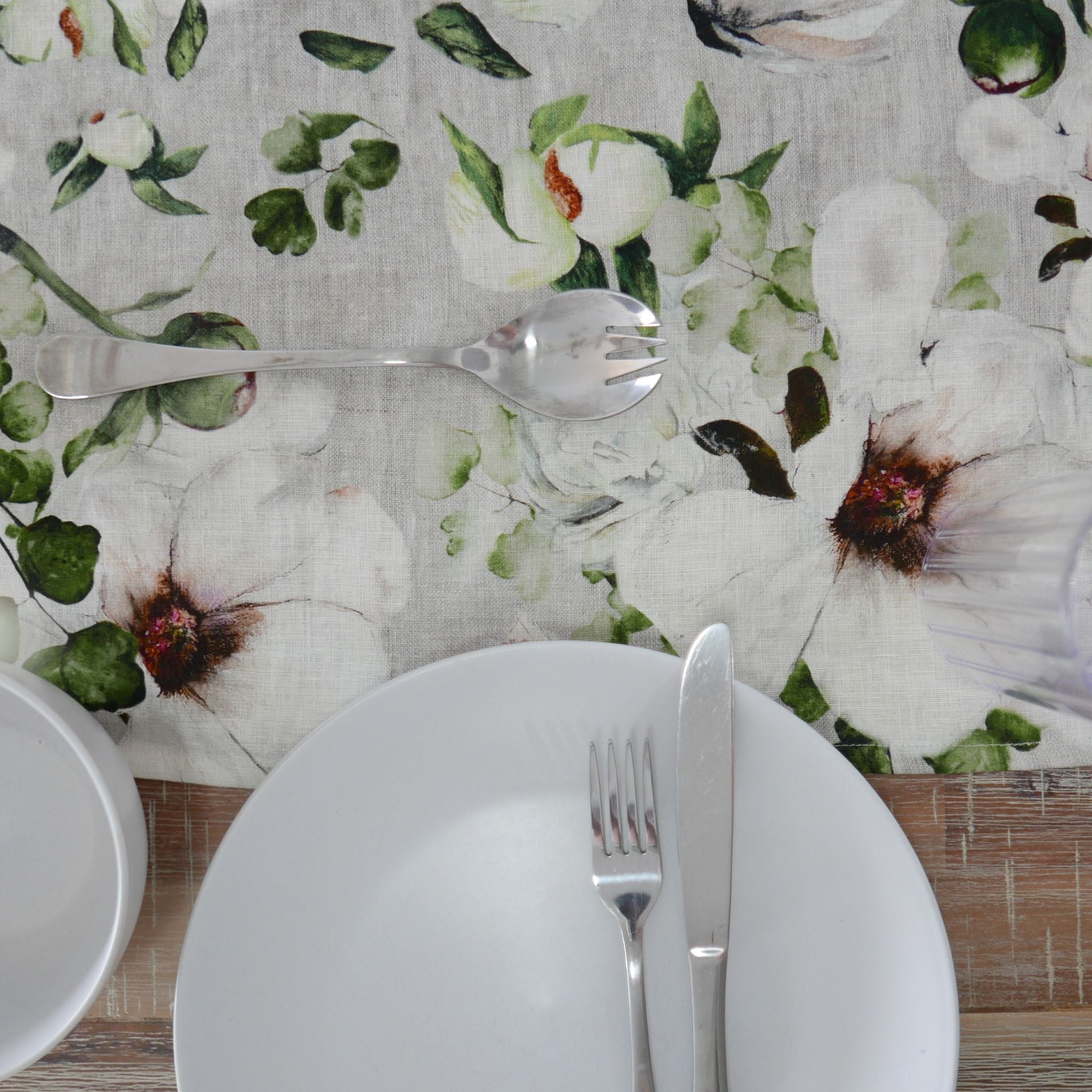 Beige Magnolia Table Runner