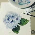 Blue Hydrangea Tablecloth - Round