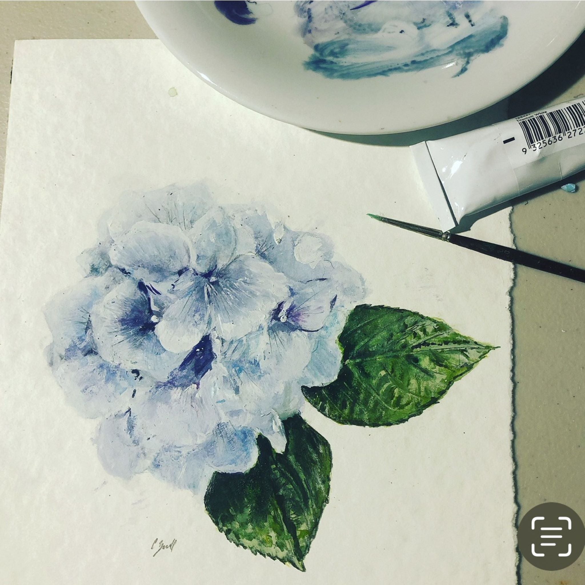 Blue Hydrangea Tablecloth - Round