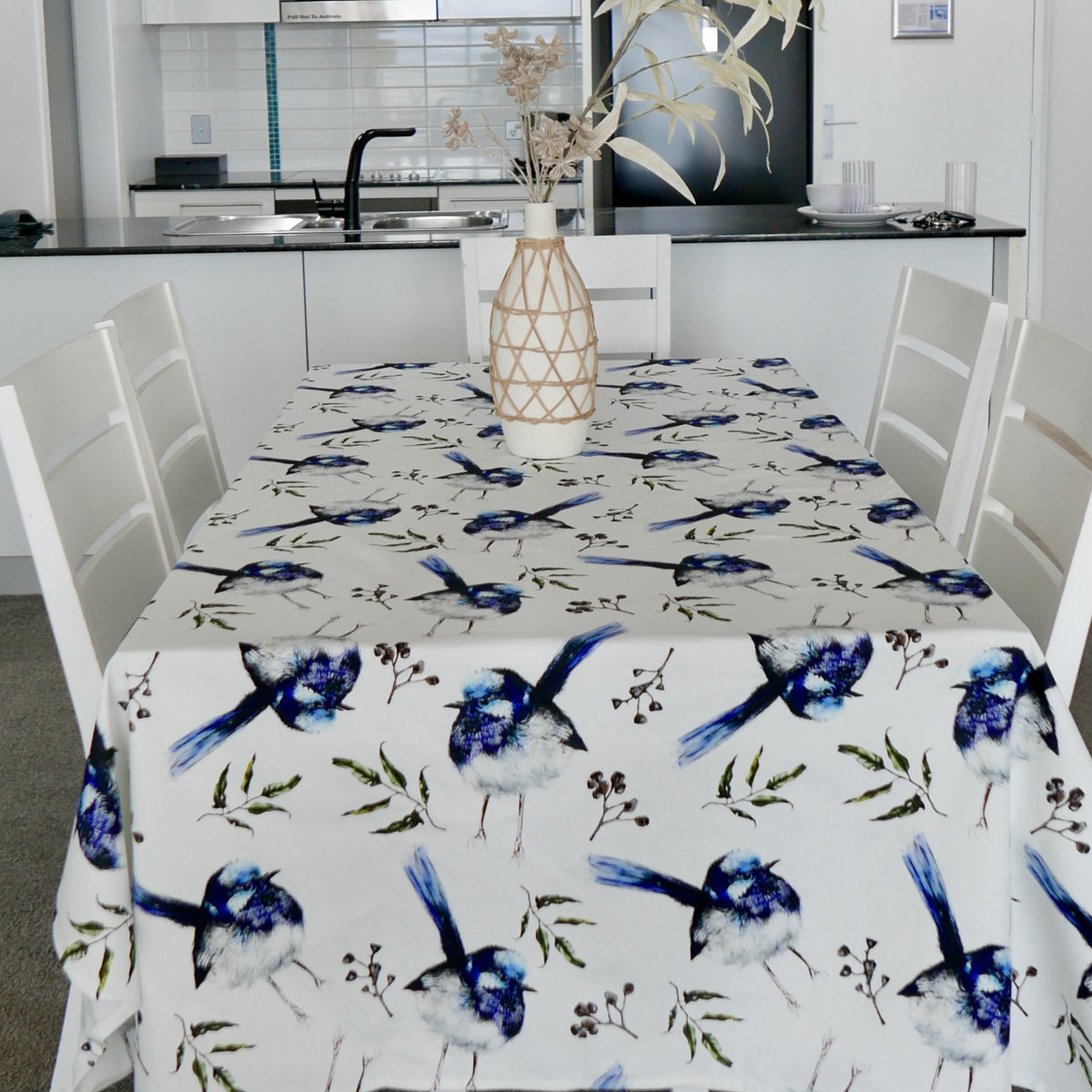 Blue Wren Tablecloth - Rectangle