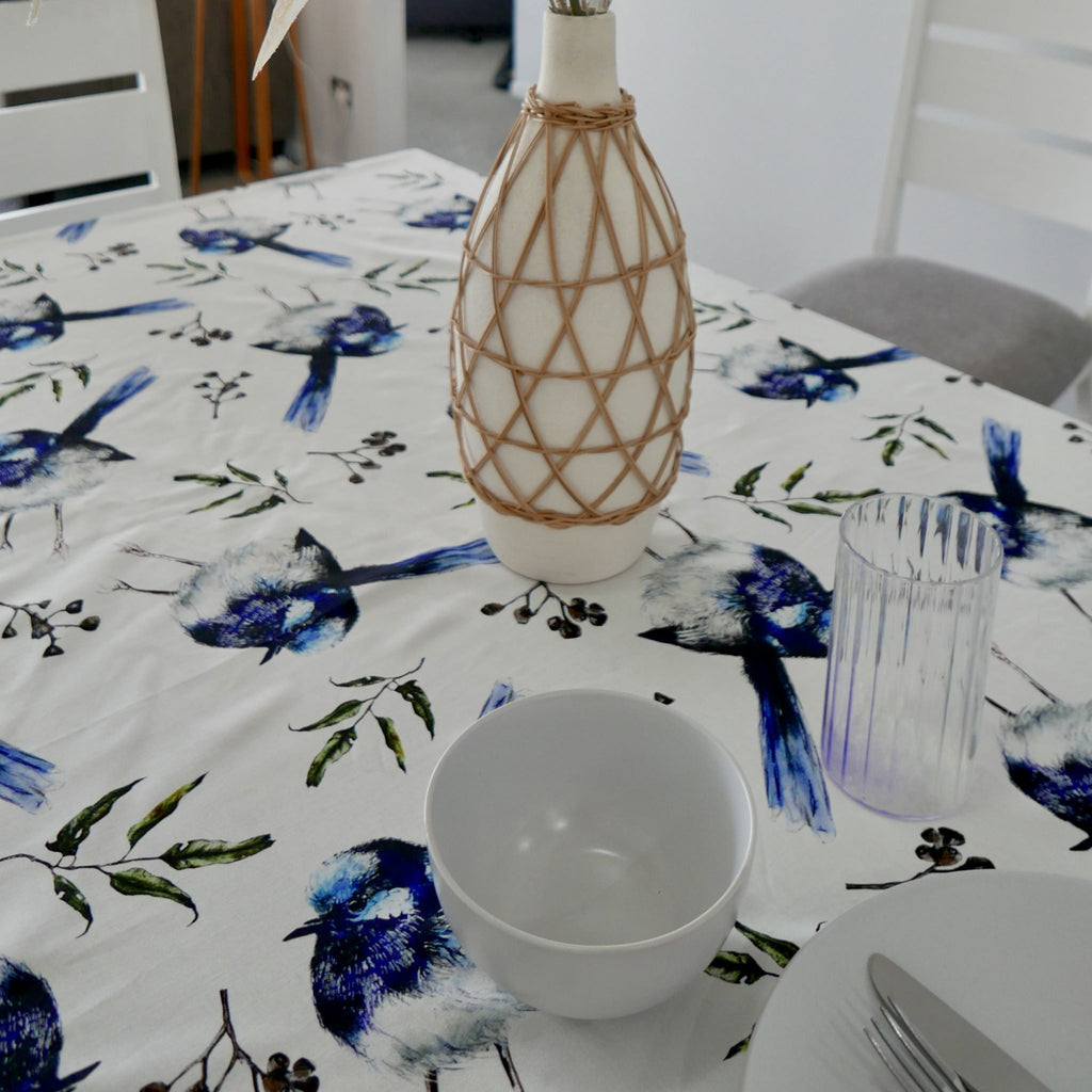 Blue Wren Tablecloth - Rectangle