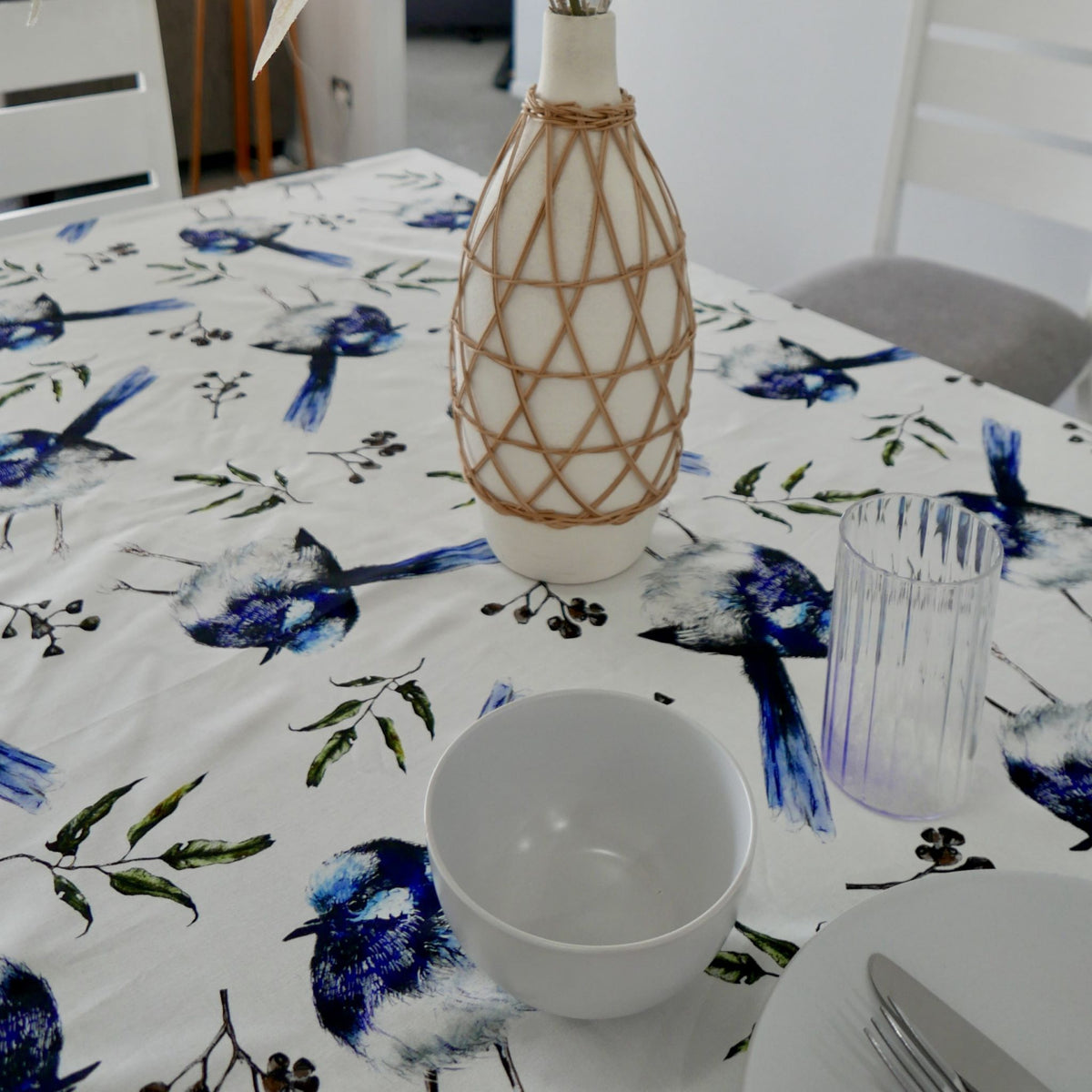 Blue Wren Tablecloth - Rectangle