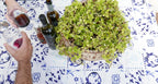 Blue & White Tile Tablecloth - Round