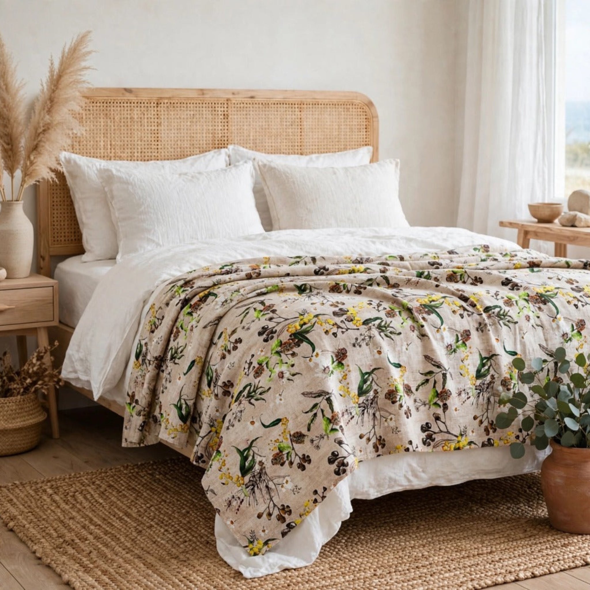Plush Mink Nature Botanical Throw