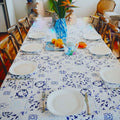 Blue & White Tile Tablecloth - Rectangle