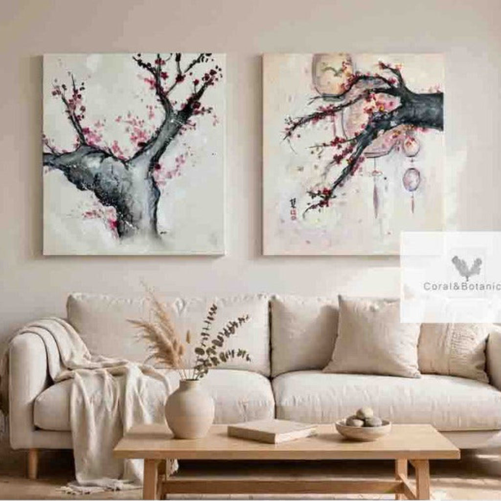 Cherry Blossom Diptych Set