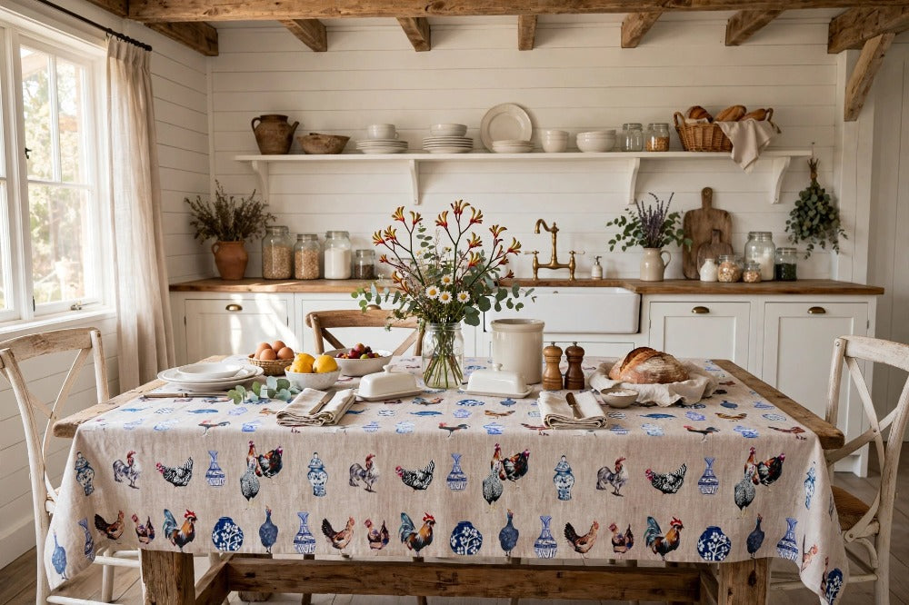 Chicken and Ginger Jars Tablecloth - Rectangle