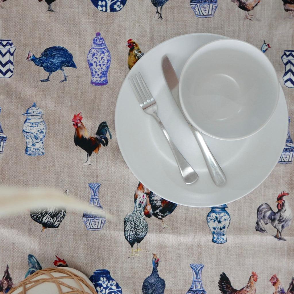 Chicken and Ginger Jars Tablecloth - Rectangle