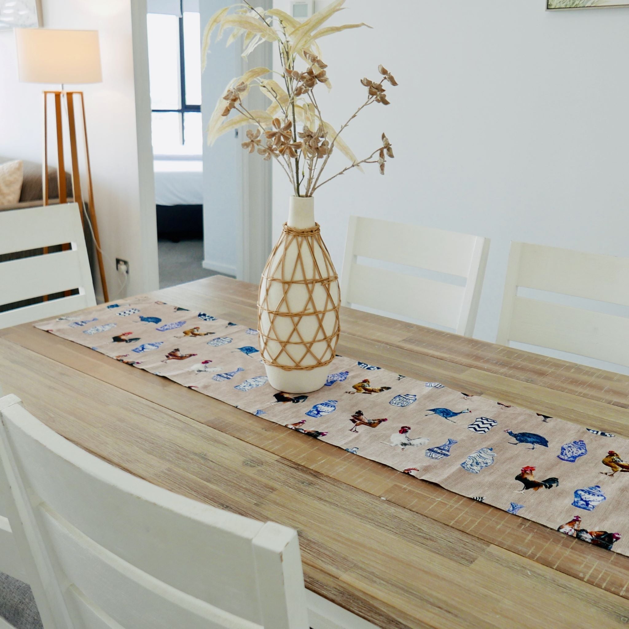 Chickens & Ginger Jars Table Runner
