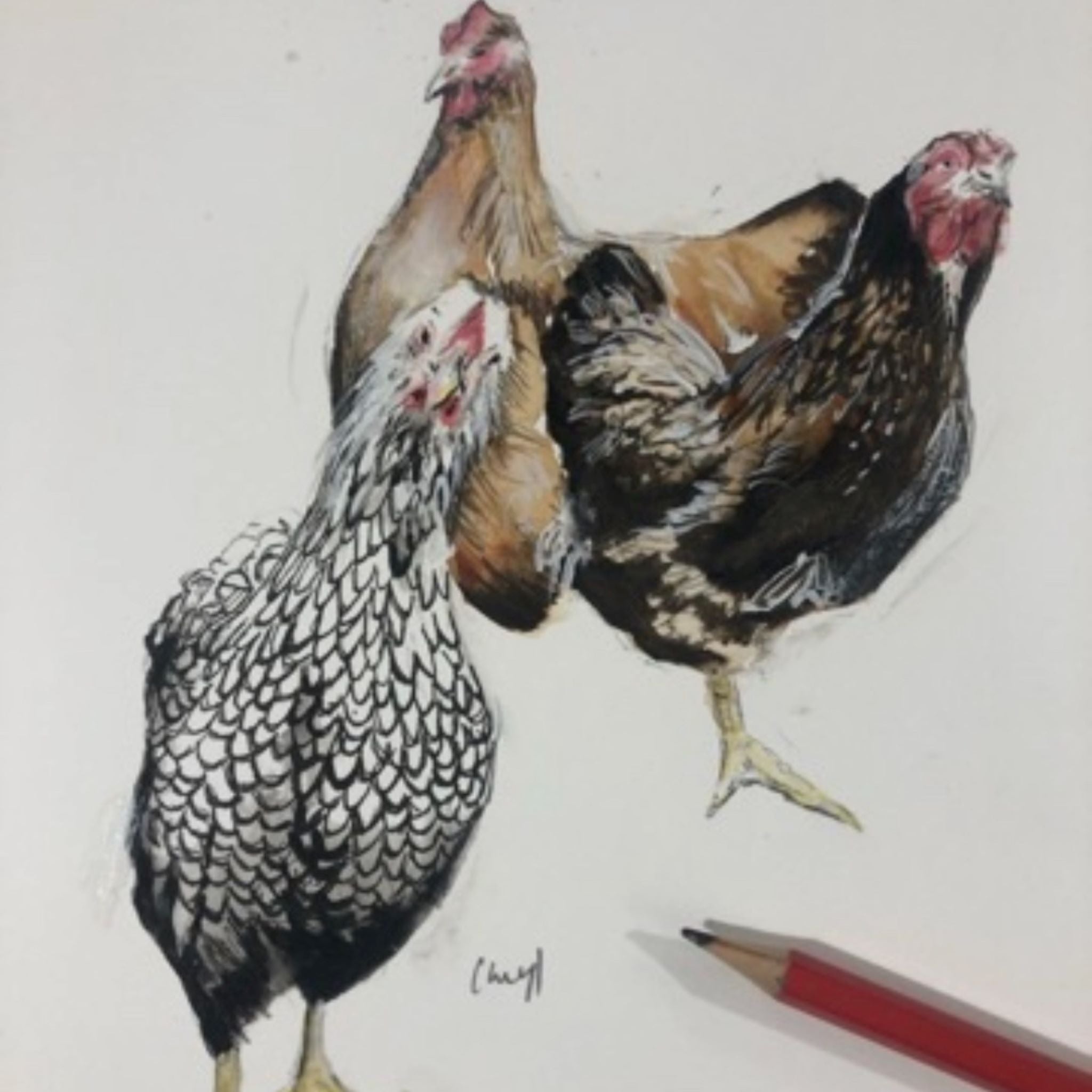 Chicken and Ginger Jars Tea Towel