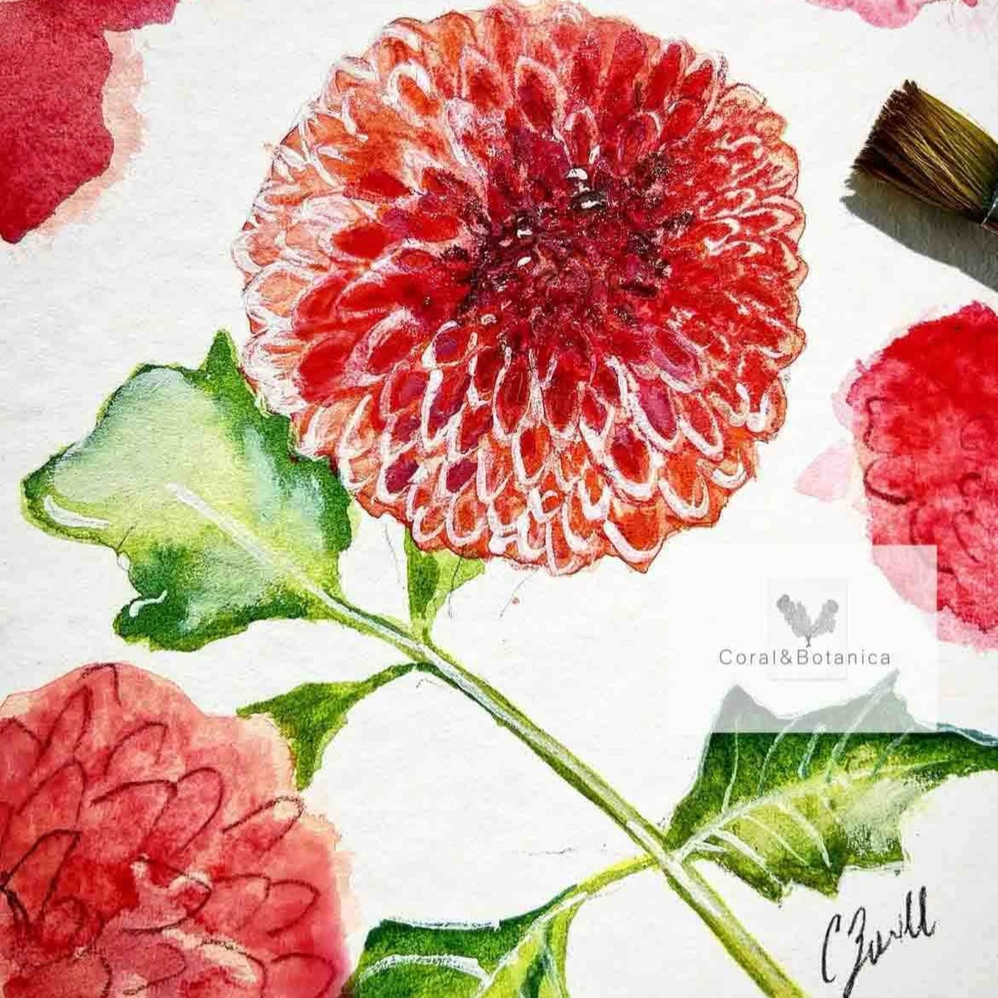 Dahlia Tea Towel