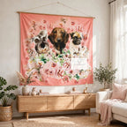 Plush Mink three Dogs Throw