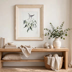 Double Barred Finch with Eucalyptus Art Print