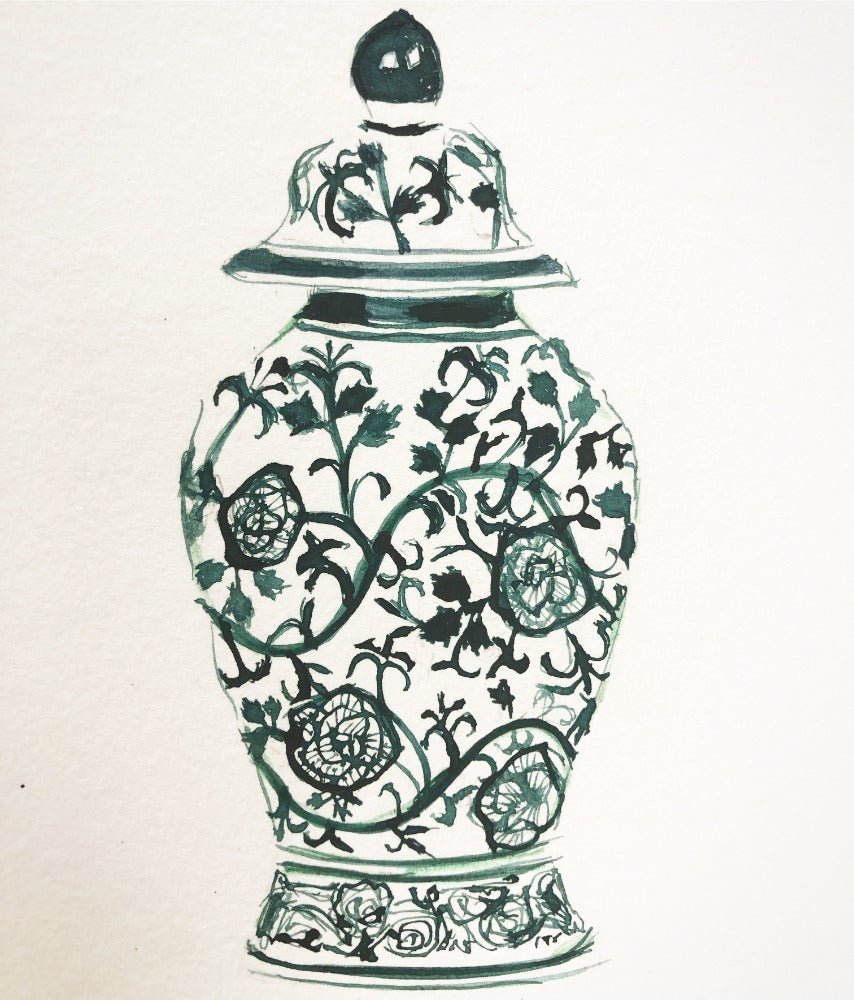 Green Ginger Jar Table Runner