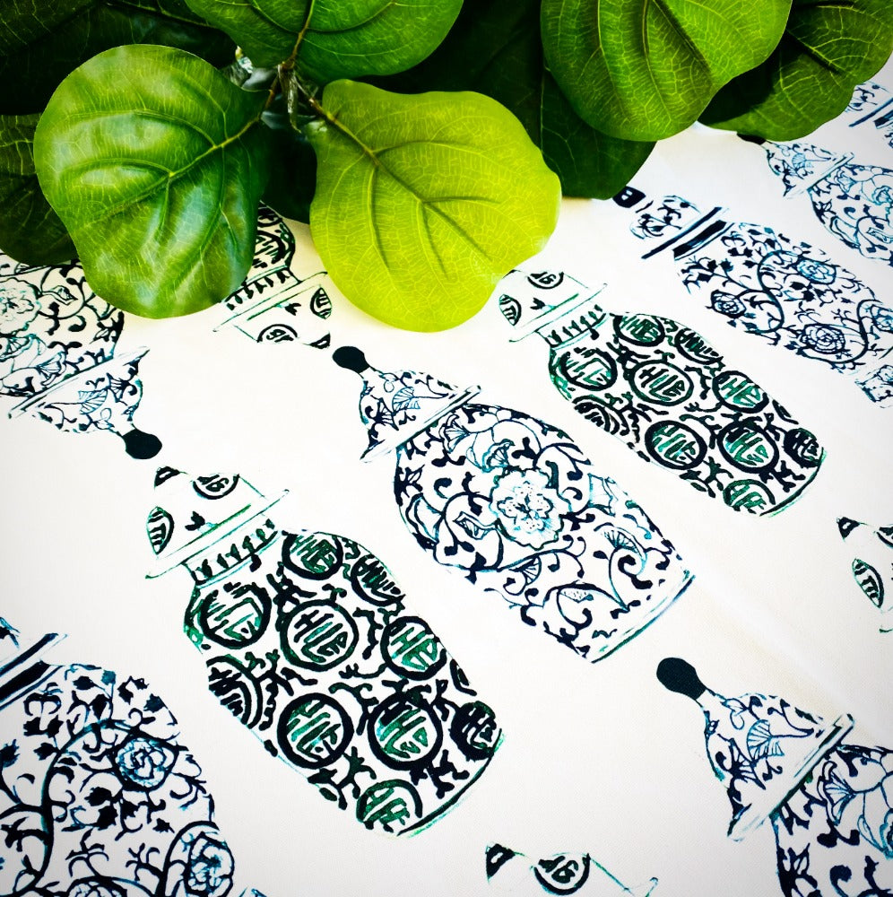 Green Ginger Jar Table Runner