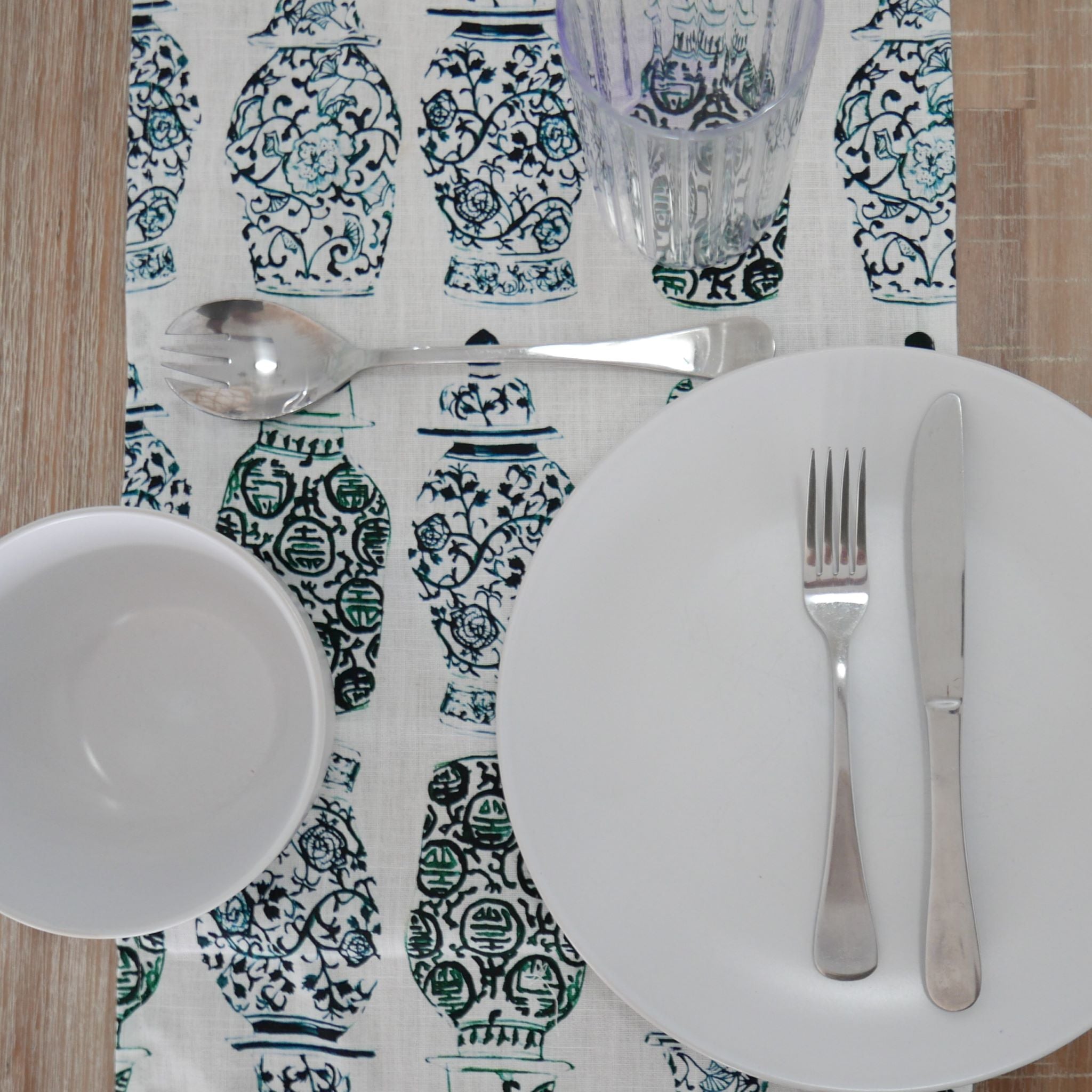 Green Ginger Jar Table Runner
