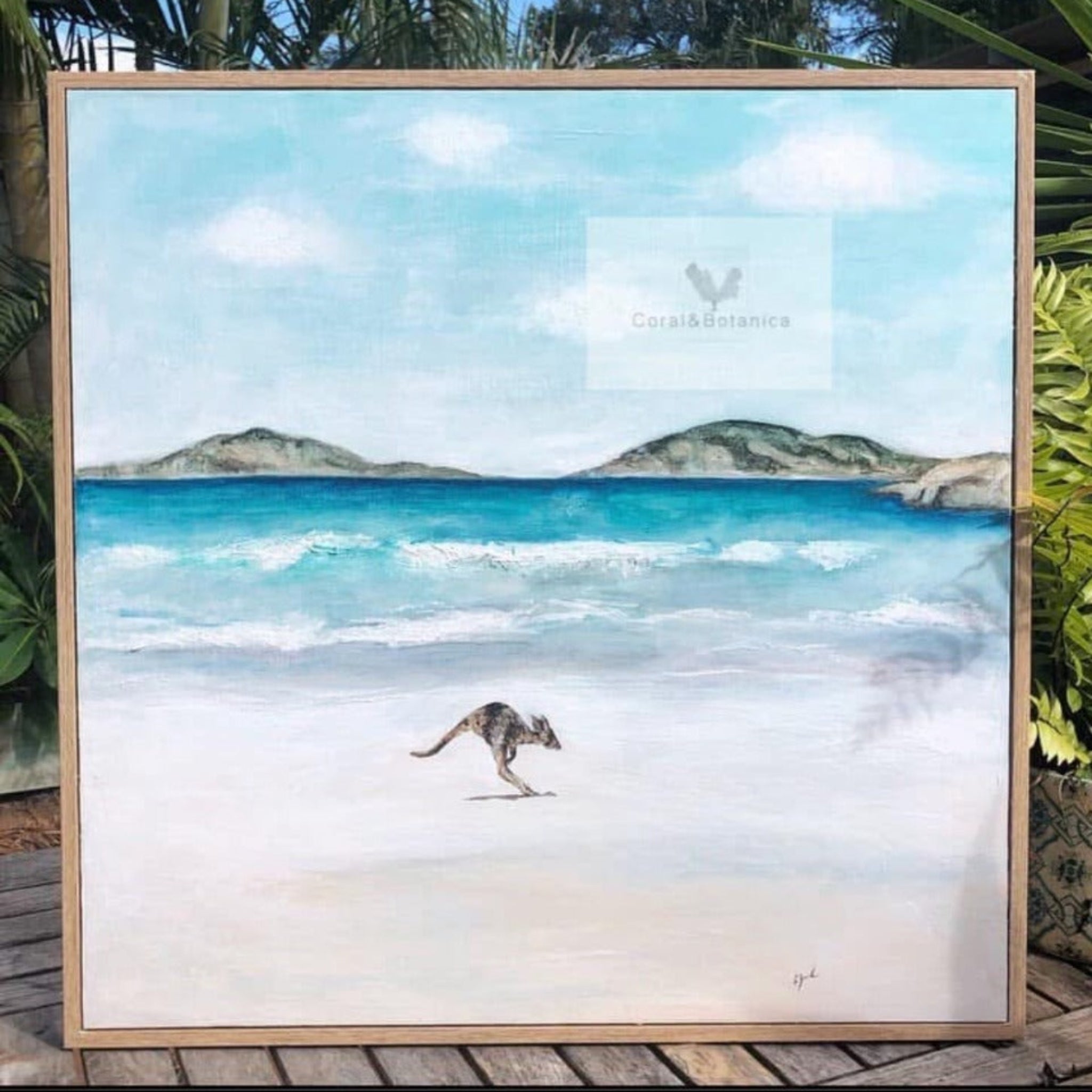 Kangaroo on Sandy Beach, Original Art