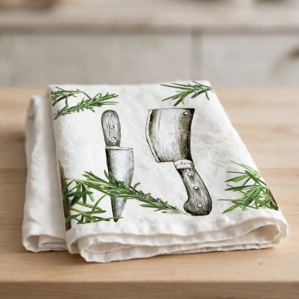 Knives with Rosemary Tea Towel - Coming Soon ETA October 26