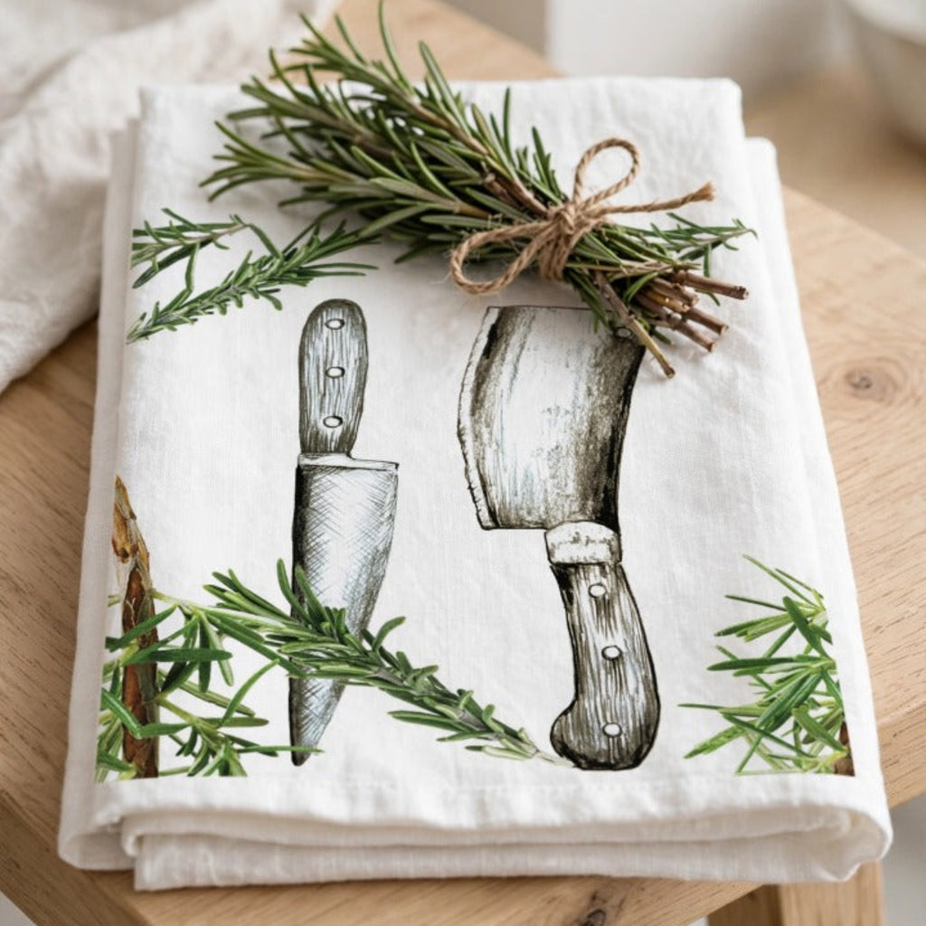 Knives with Rosemary Tea Towel - Coming Soon ETA October 26