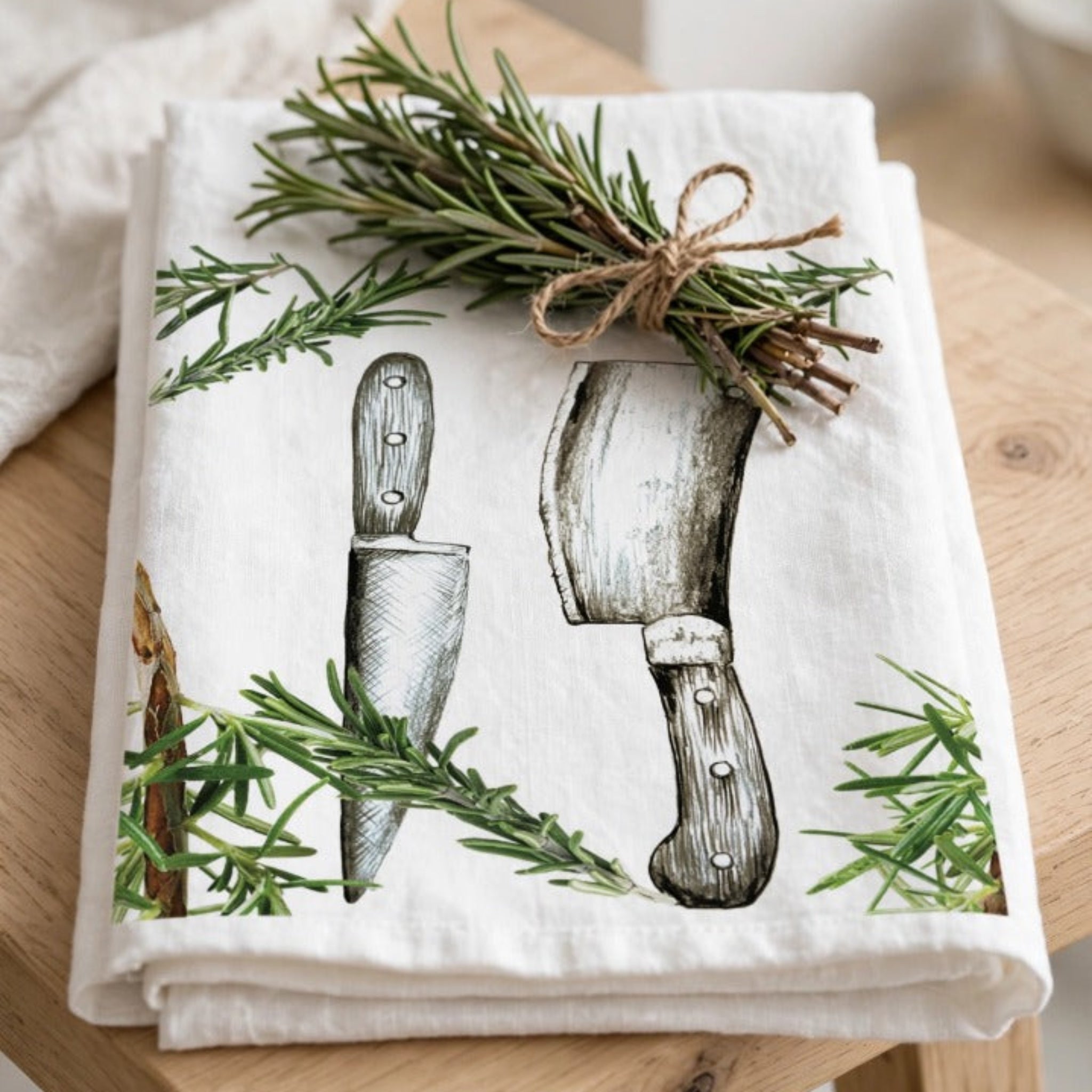 Knives with Rosemary Tea Towel - Coming Soon ETA October 26