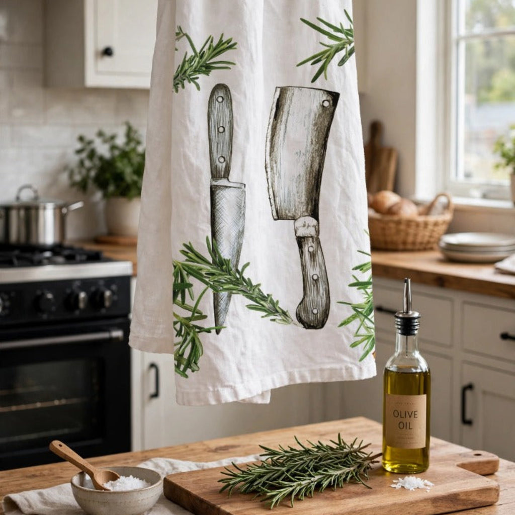 Knives with Rosemary Tea Towel - Coming Soon ETA October 26