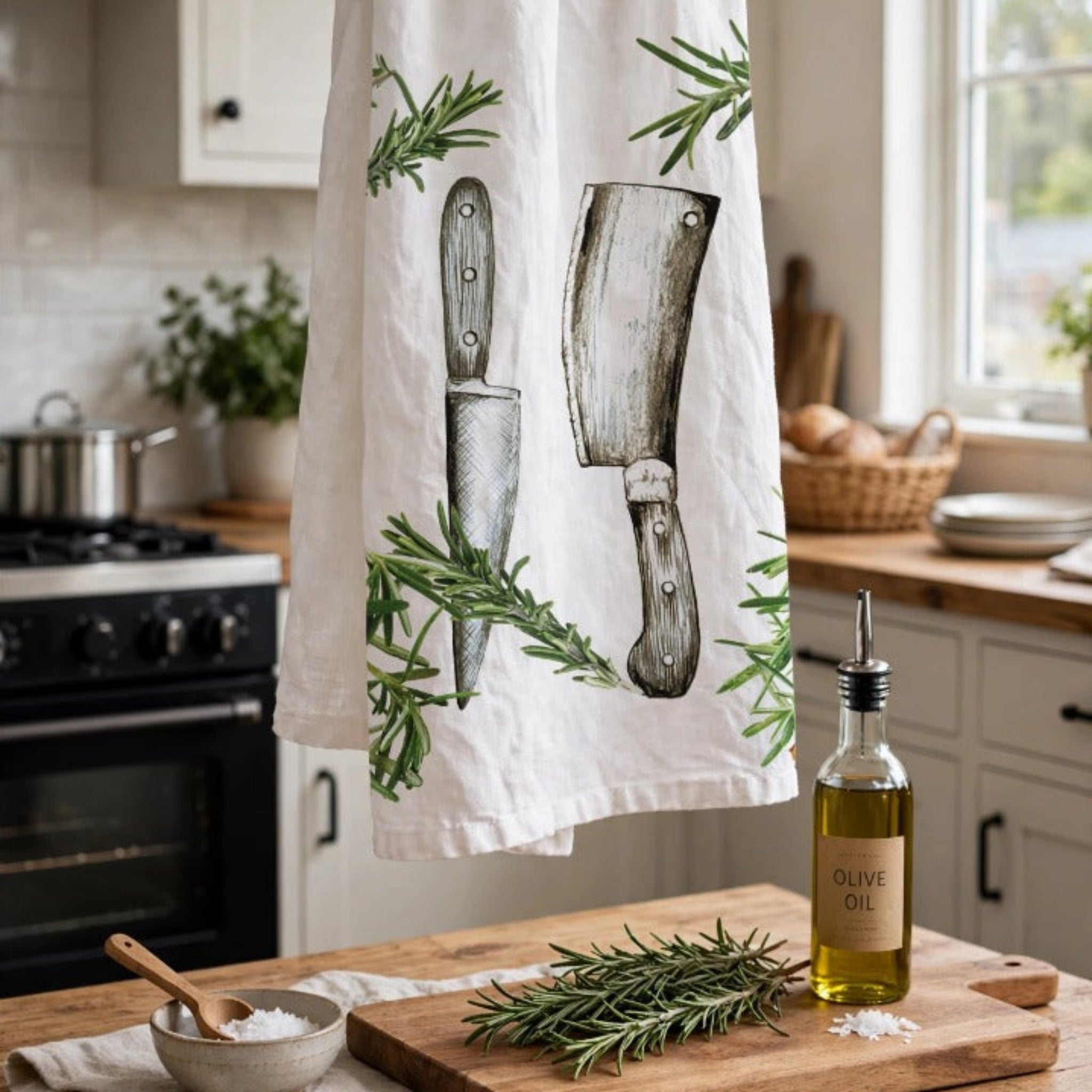Knives with Rosemary Tea Towel - Coming Soon ETA October 26