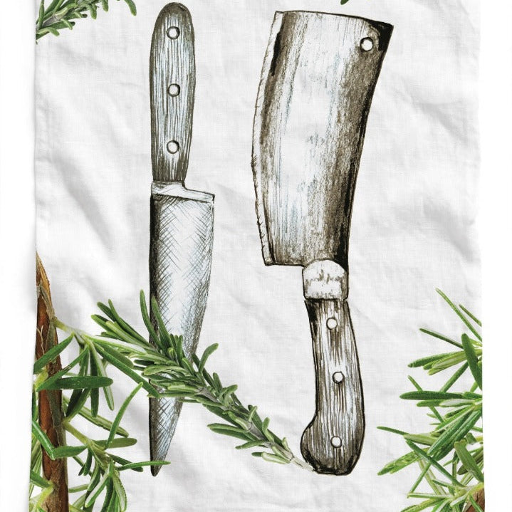 Knives with Rosemary Tea Towel - Coming Soon ETA October 26