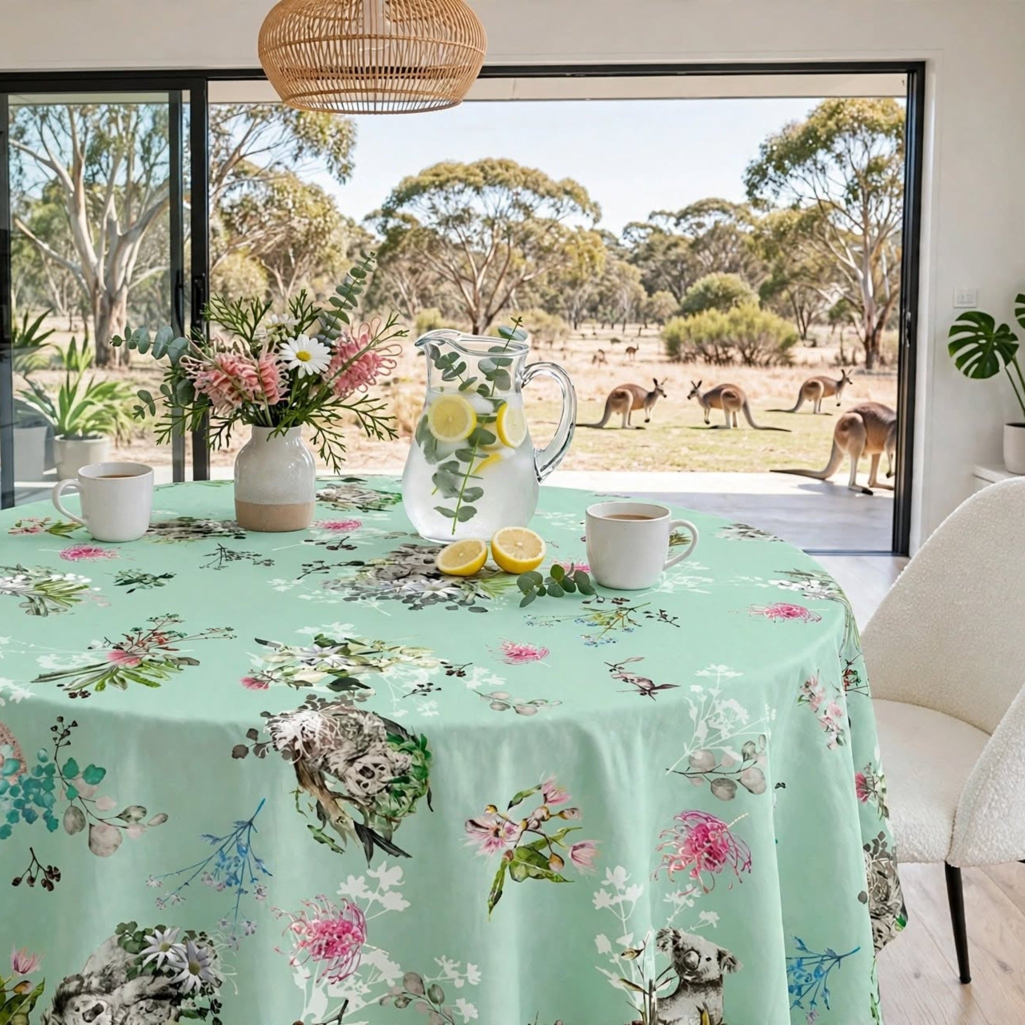 Koala Mint Tablecloth -Round 150cm coming soon (ETA Sept 26)