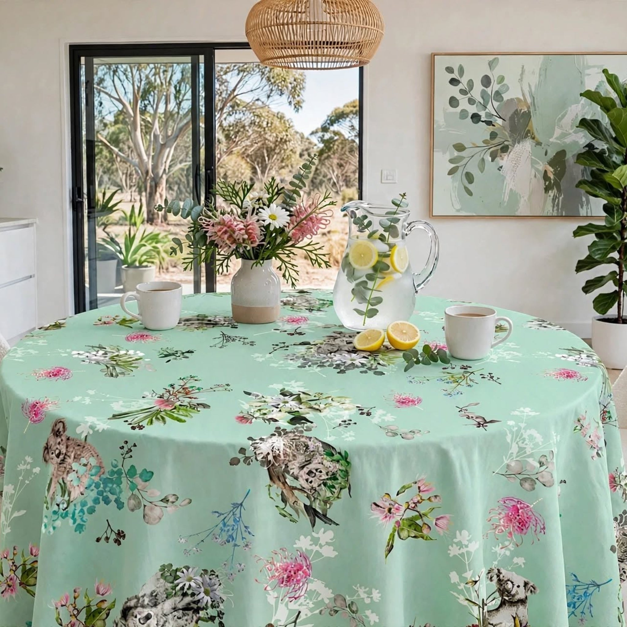 Koala Mint Tablecloth -Round 150cm coming soon (ETA Sept 26)