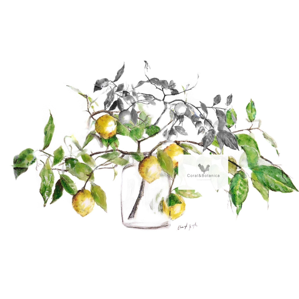 Lemons in Jar Tea Towel