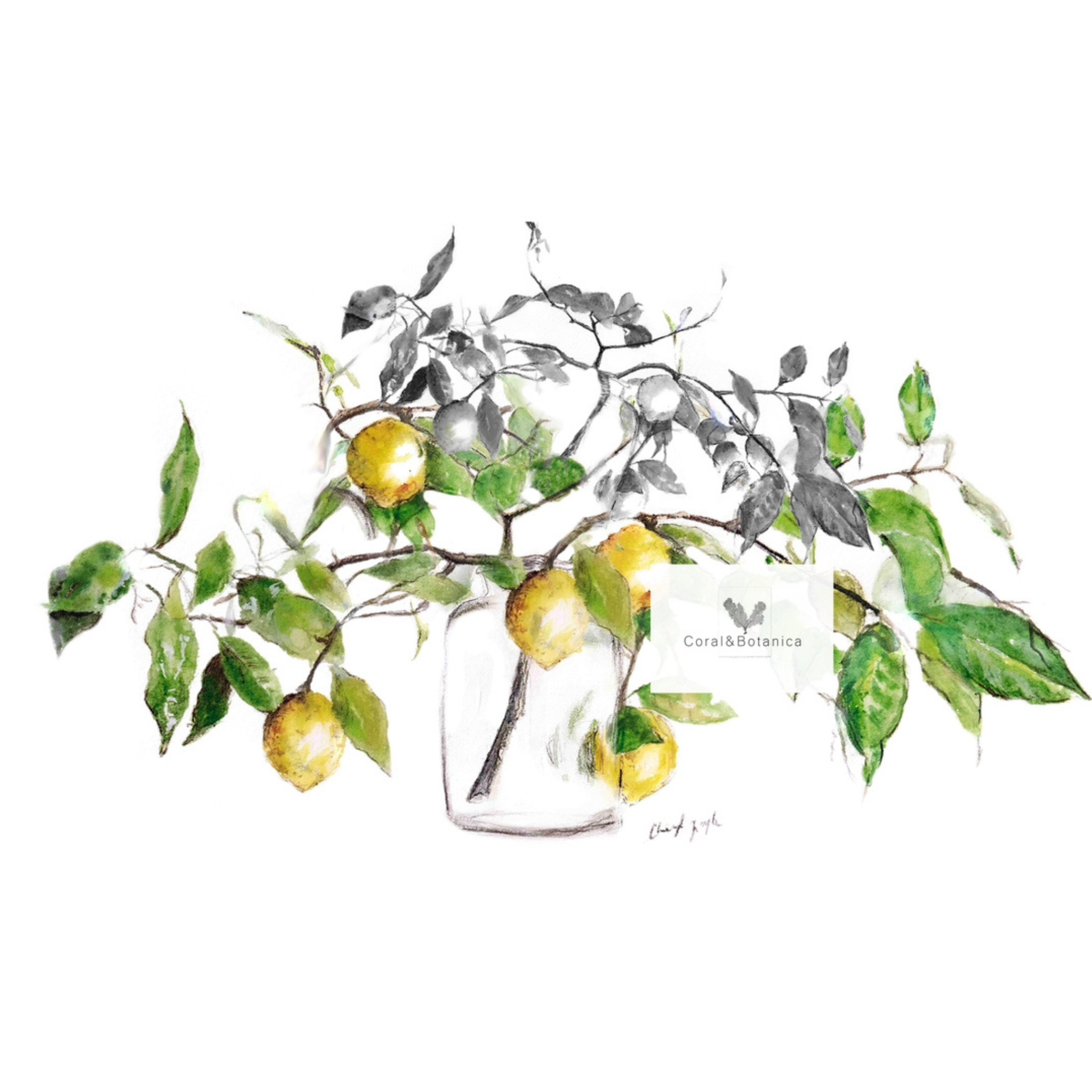 Lemons in Jar Tea Towel
