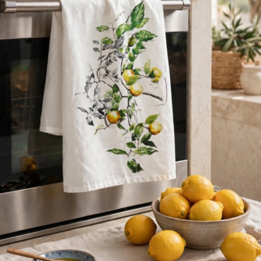 Lemons in Jar Tea Towel