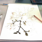 Beige Magnolia Tea Towel