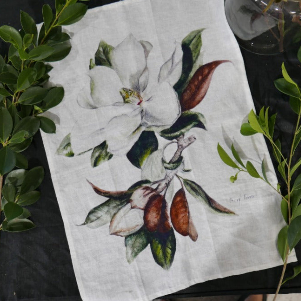 Magnolia Tea Towel