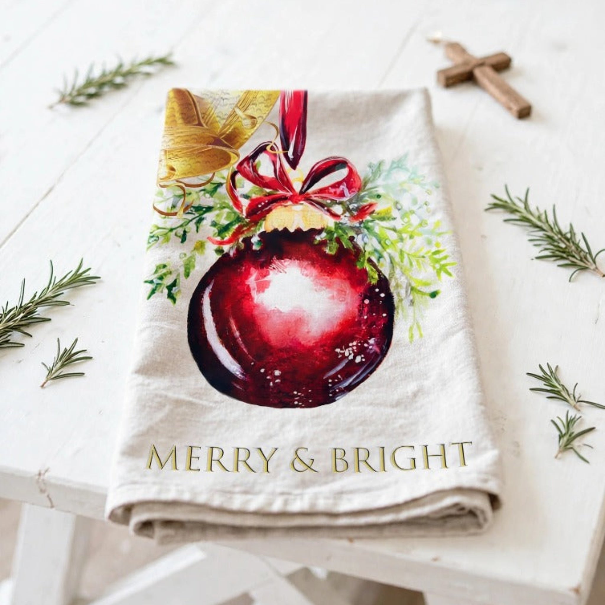 Merry and Bright Tea Towel