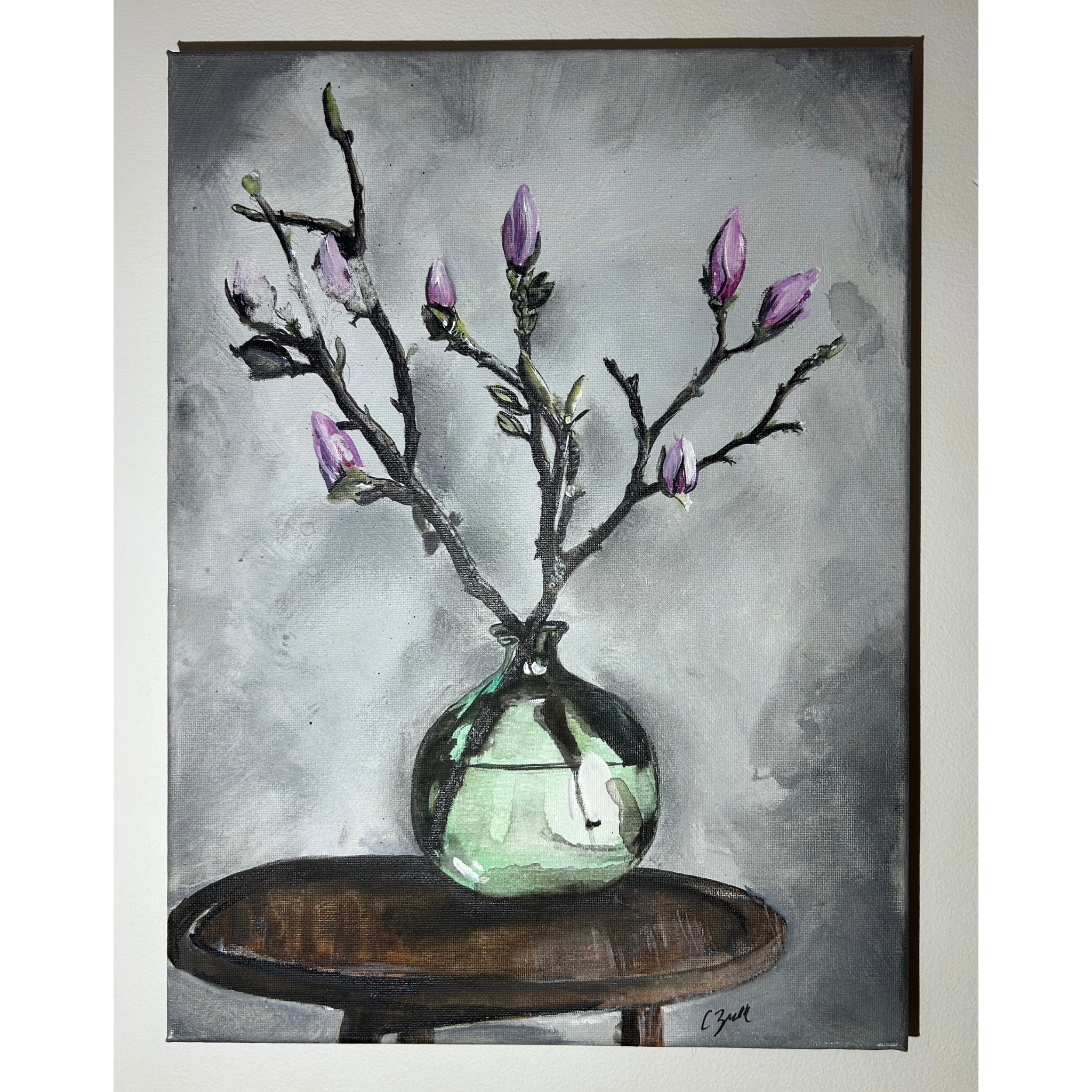 Moody Blooms in Glass Vase Artwork