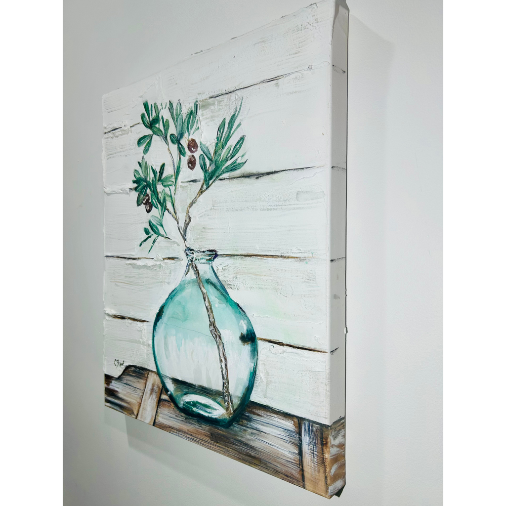 Olive Branch in Vase Artwork