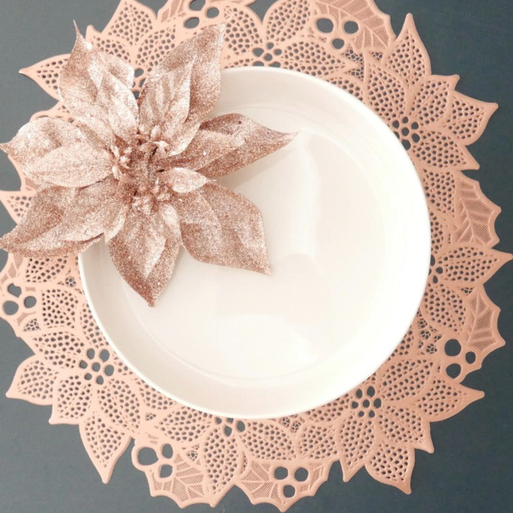 Poinsettia Placemat - Dusty Pink