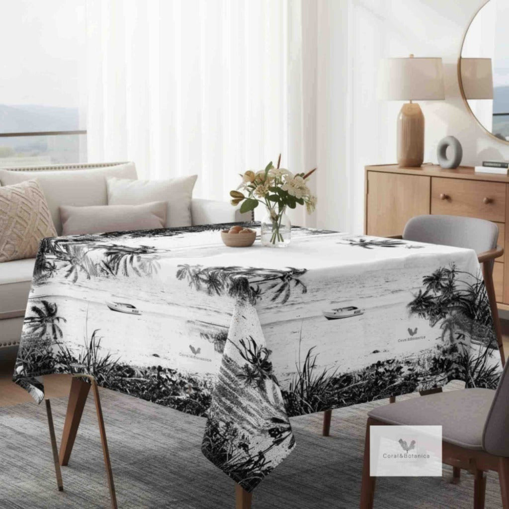 Monochrome Palms Tablecloth -coming soon (ETA Sept 26)