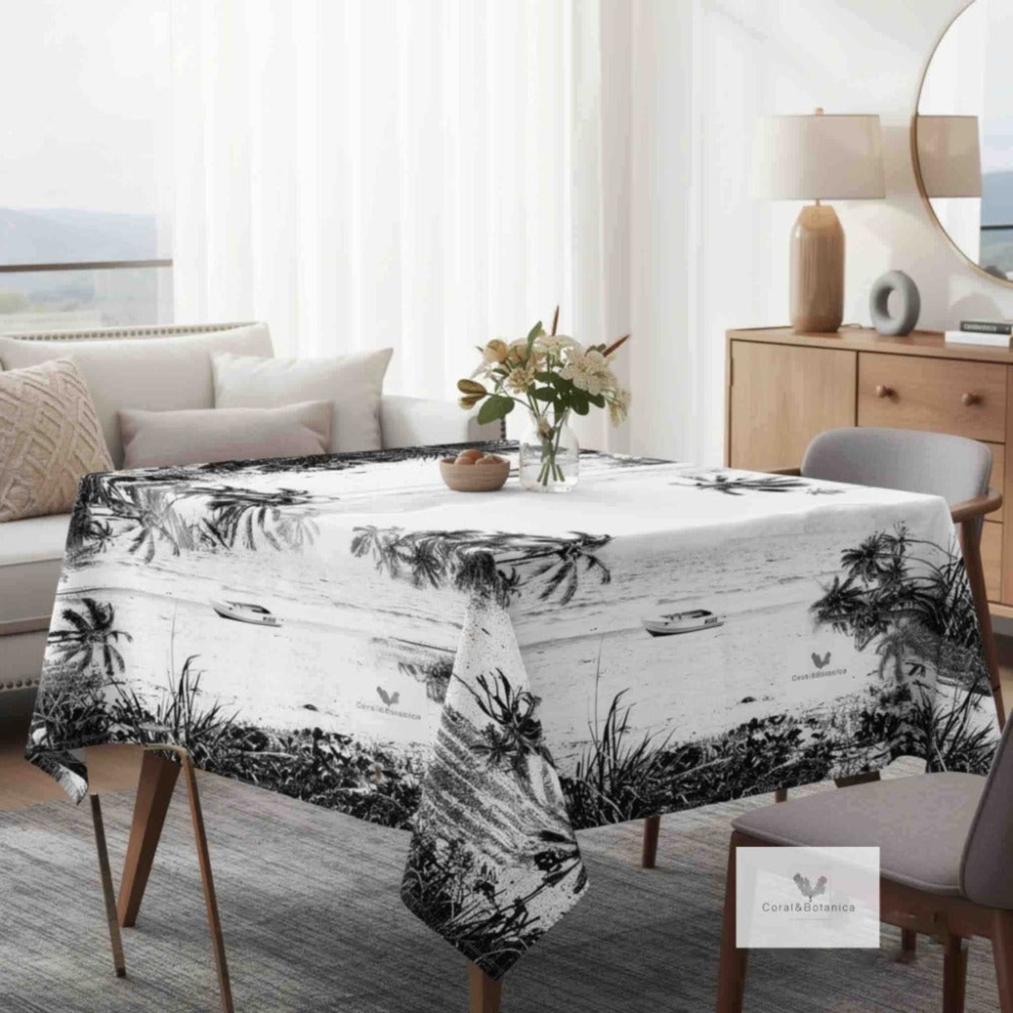 Monochrome Palms Tablecloth -coming soon (ETA Sept 26)