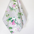 Peony on Linen Tea Towel - coming soon