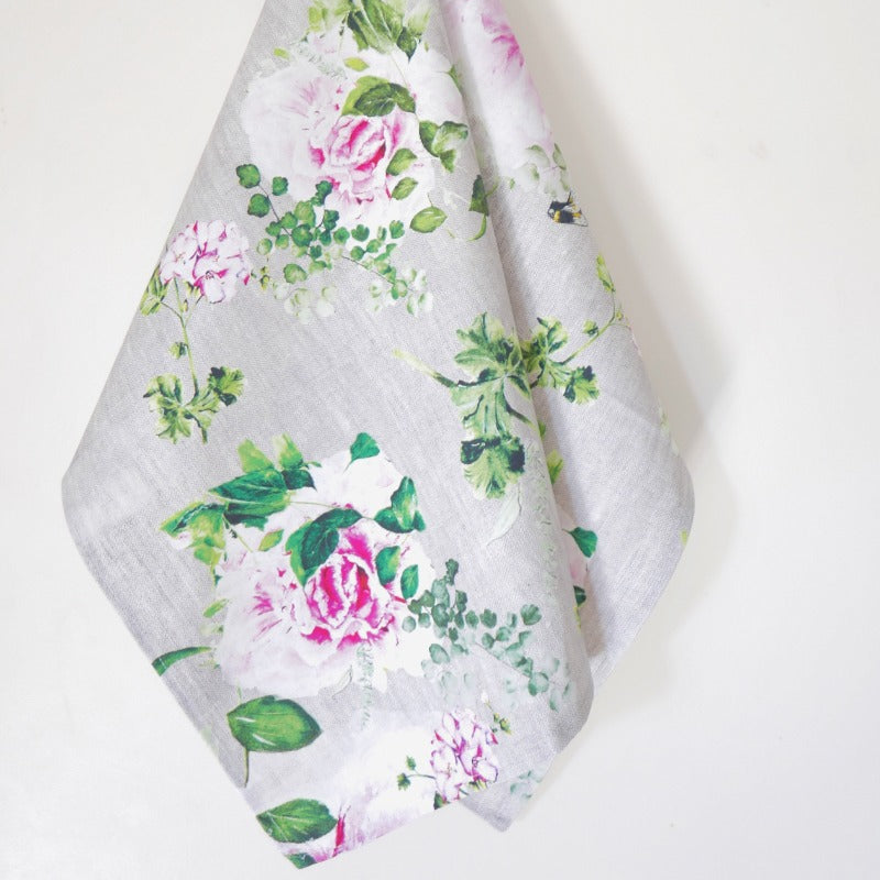 Peony on Linen Tea Towel - coming soon