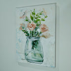 Pink Blooms in Glass Vase Artwork