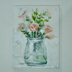 Pink Blooms in Glass Vase Artwork