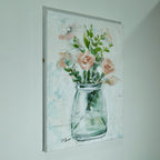 Pink Blooms in Glass Vase Artwork
