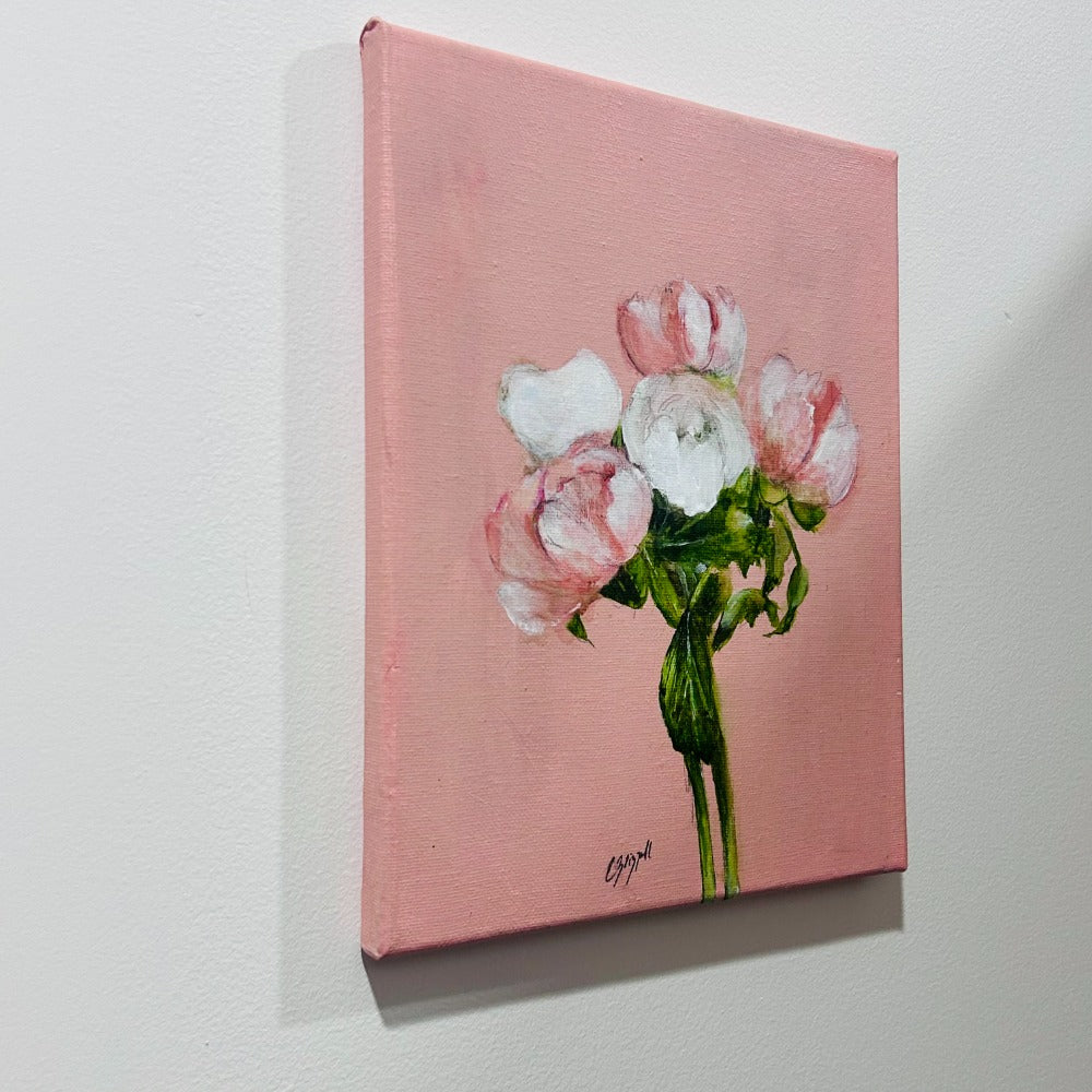 Pink Peony's Original Art on Canvas