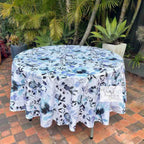 Indigo King Protea Round Tablecloth 210cm